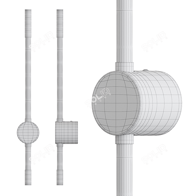Cylindrical LED Wall Light Fixture 3D model image 7