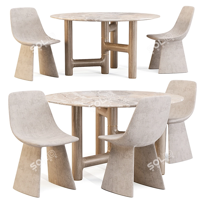 Bonaldo Pivot Dining Set 3D model image 1