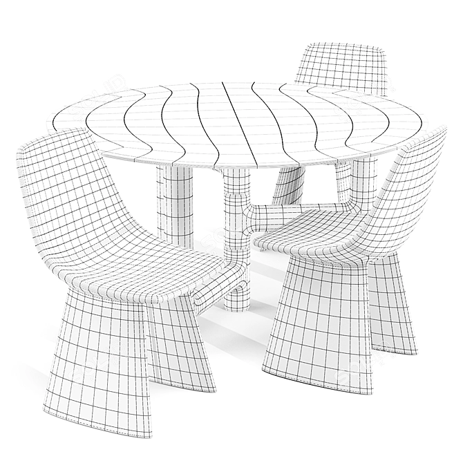 Bonaldo Pivot Dining Set 3D model image 3