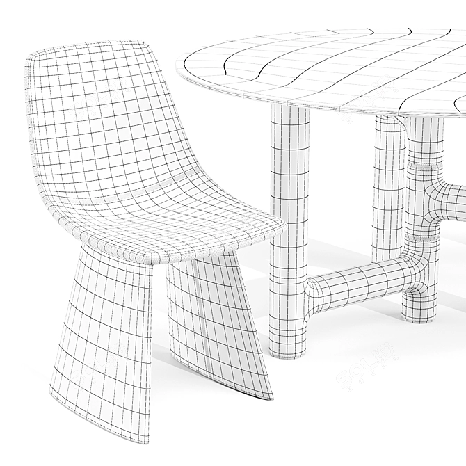 Bonaldo Pivot Dining Set 3D model image 5