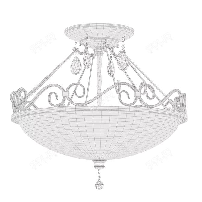 Feiss Chateau Crystal Ceiling Light 3D model image 2