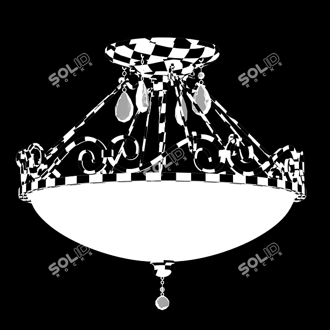 Feiss Chateau Crystal Ceiling Light 3D model image 3