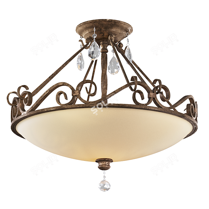 Feiss Chateau Crystal Ceiling Light 3D model image 4