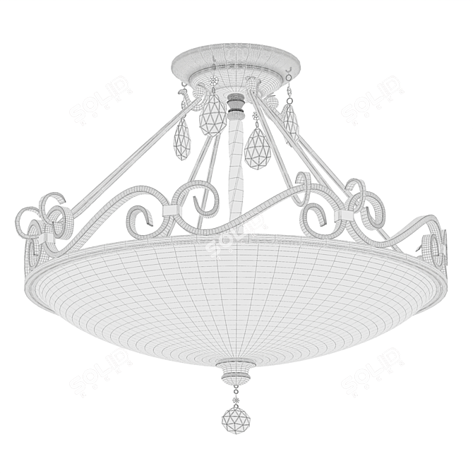Feiss Chateau Crystal Ceiling Light 3D model image 5