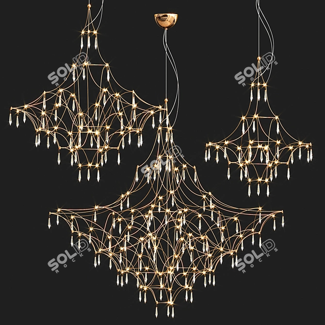 Luxury Quasar Mira Pendant Light 3D model image 1