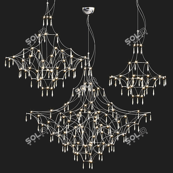 Luxury Quasar Mira Pendant Light 3D model image 2