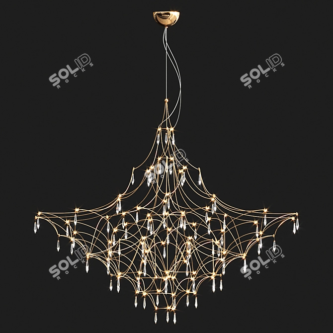 Luxury Quasar Mira Pendant Light 3D model image 3