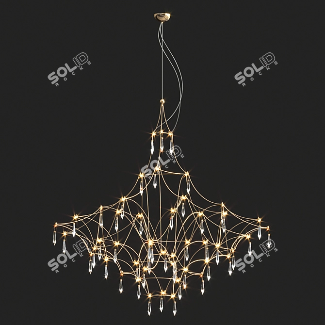 Luxury Quasar Mira Pendant Light 3D model image 4