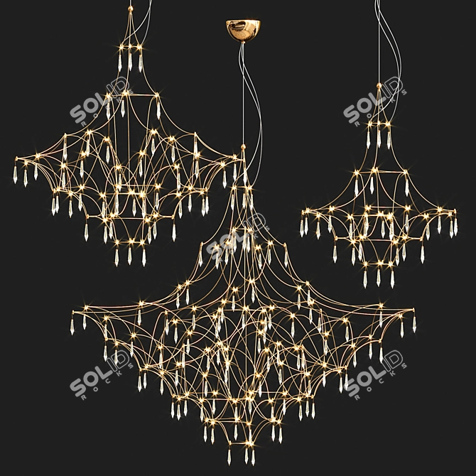 Luxury Quasar Mira Pendant Light 3D model image 8