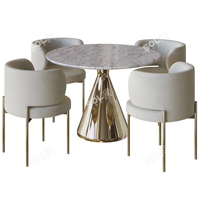 Gallotti&Radice Akiko Chair Set 3D model image 2