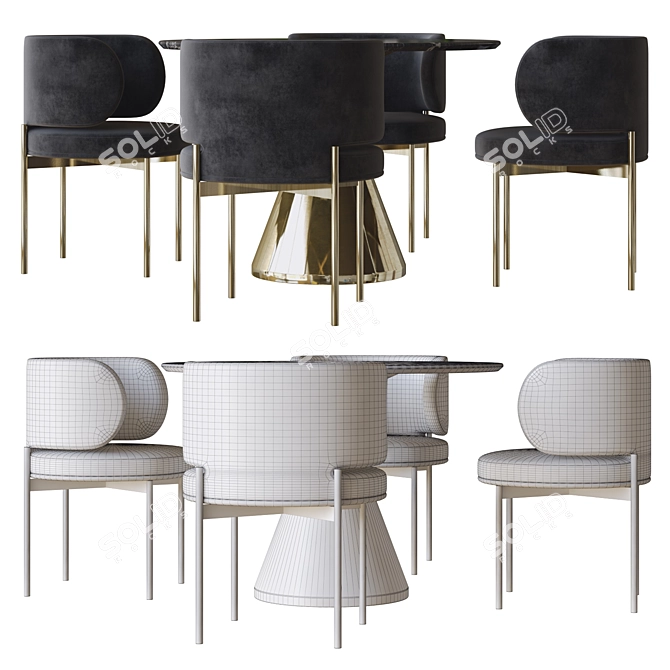 Gallotti&Radice Akiko Chair Set 3D model image 3