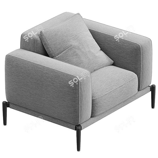 Modern Comfortable Flexform Armchair 3D model image 2