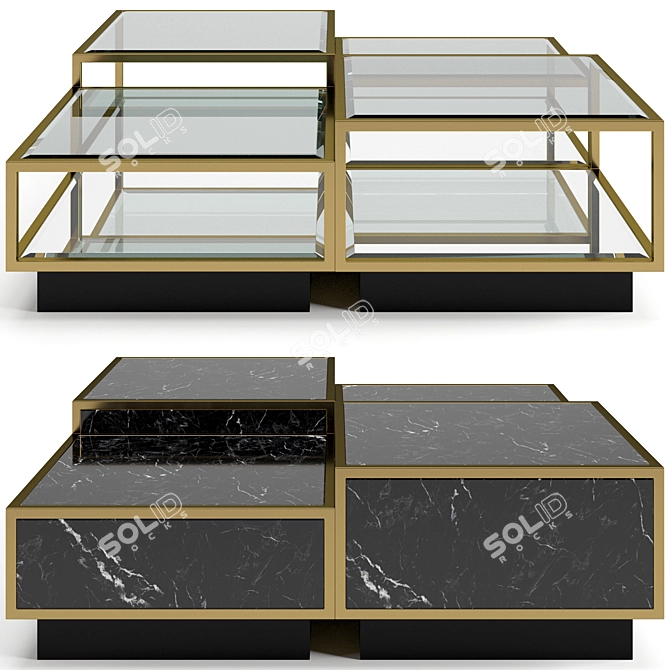 Modern Eichholtz Concordia Coffee Table Set 3D model image 1