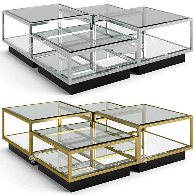 Modern Eichholtz Concordia Coffee Table Set 3D model image 2