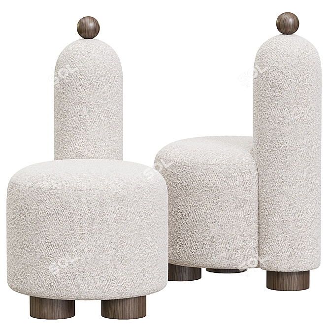 Elegant Ippico Chair 2014 Edition 3D model image 2