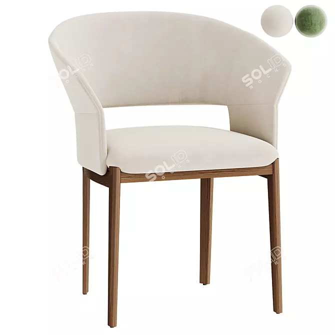 Modern Small Armchair in Grey 3D model image 3