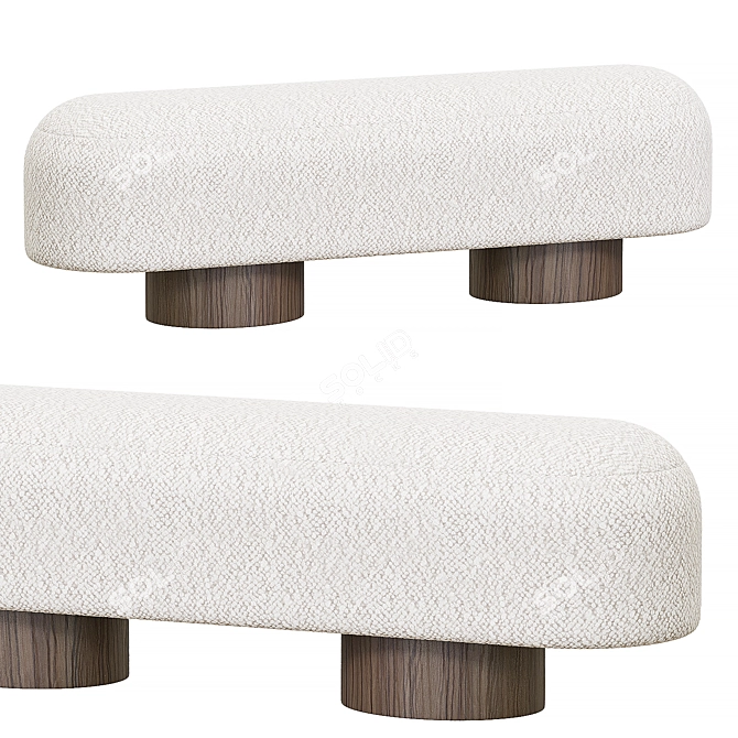Modern Minimalist Ippico Bench 3D model image 1