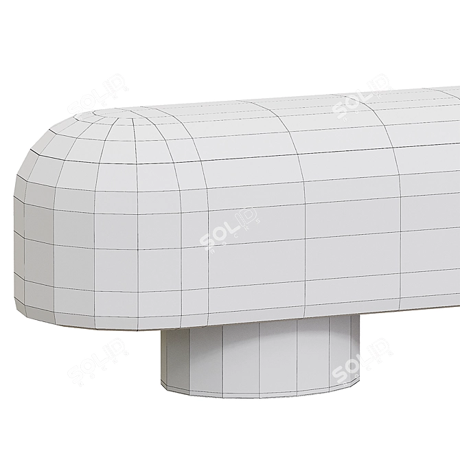 Modern Minimalist Ippico Bench 3D model image 3
