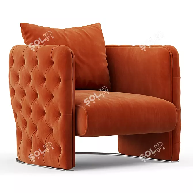Luxury Berjer Armchair by Elve 3D model image 1