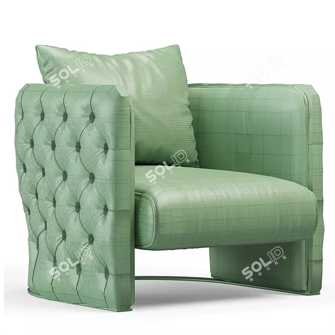 Luxury Berjer Armchair by Elve 3D model image 4