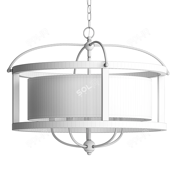 Dark Bronze Round Chandelier Fixture 3D model image 3