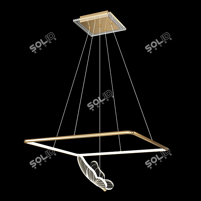 Elegant Butterfly Pendant Light Collection 3D model image 4