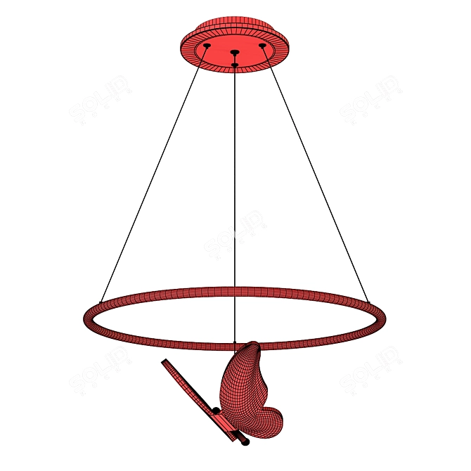 Elegant Butterfly Pendant Light Collection 3D model image 5