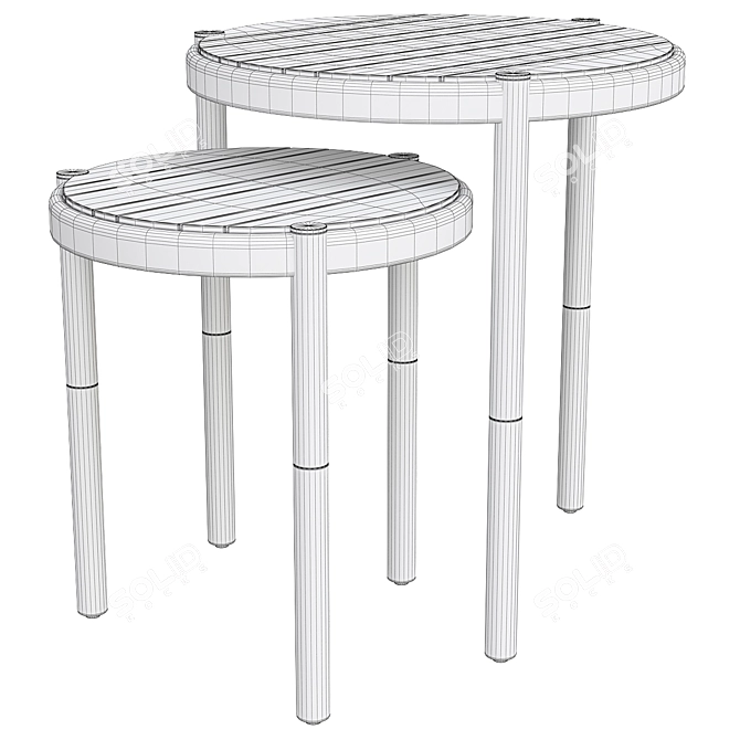 Minimalist Outdoor Side Tables 3D model image 3