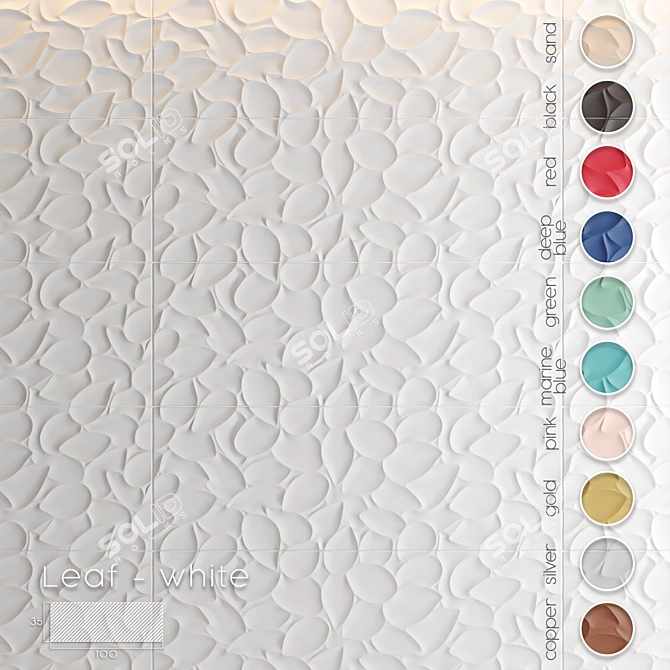 Lovetiles Genesis Leaf Tiles 3D model image 1