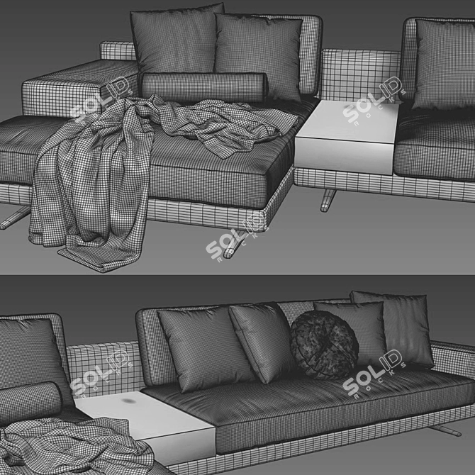 Poliform Mondrian Modern Sofa Set 3D model image 4