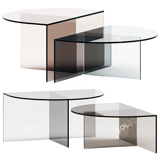 Elegant Botero Glass Coffee Table 3D model image 1