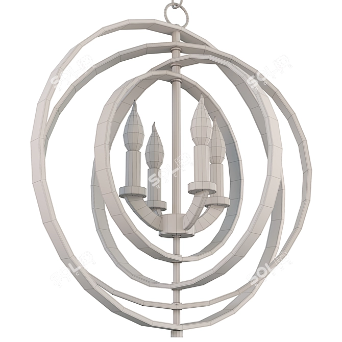 Orbits 18" 4-Light Spherical Chandelier 3D model image 2