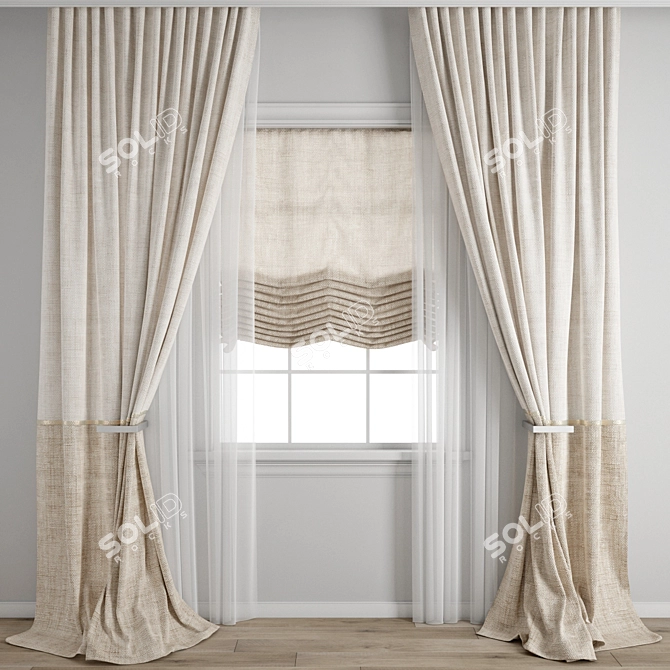 Polygonal Curtain Model Set 3D model image 1