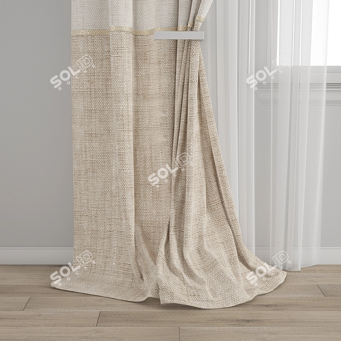 Polygonal Curtain Model Set 3D model image 2