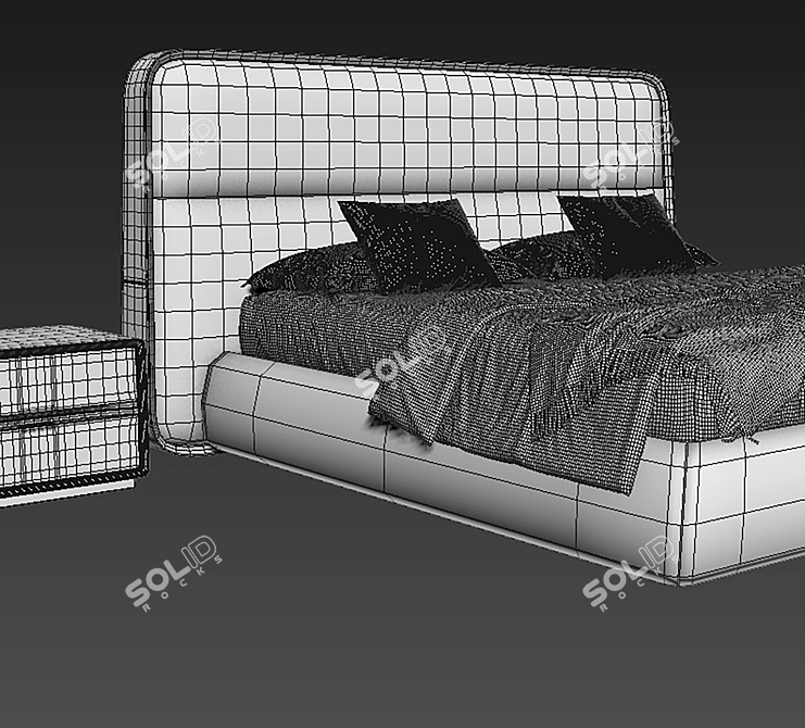 Giorgetti Mesh Bed Frame Set 3D model image 3