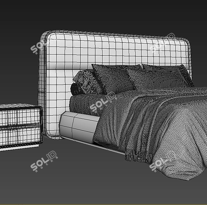 Giorgetti Mesh Bed Frame Set 3D model image 4