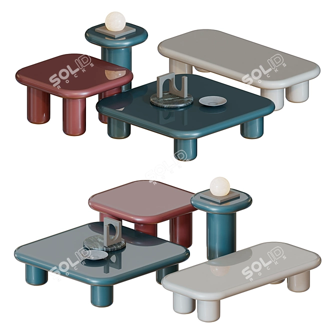 Bilbao Tables: Stylish Functional Elegance 3D model image 1