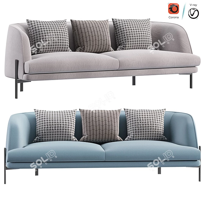 Modern Comfort Caillou Sofa 3D model image 1