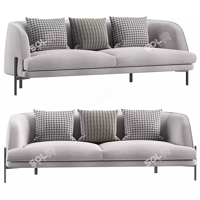 Modern Comfort Caillou Sofa 3D model image 2