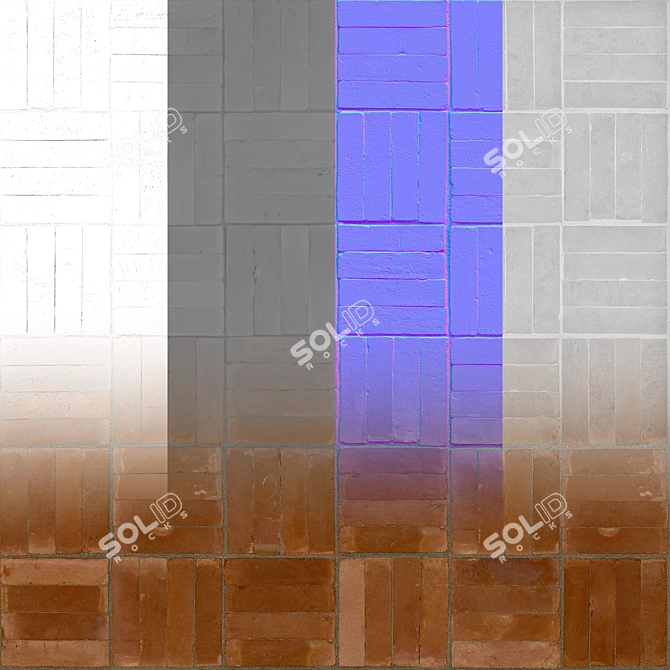 Seamless Pavement Texture Pack 3D model image 2