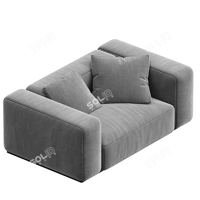 Luxurious Flexform Grandemare Sectional Sofa 3D model image 2