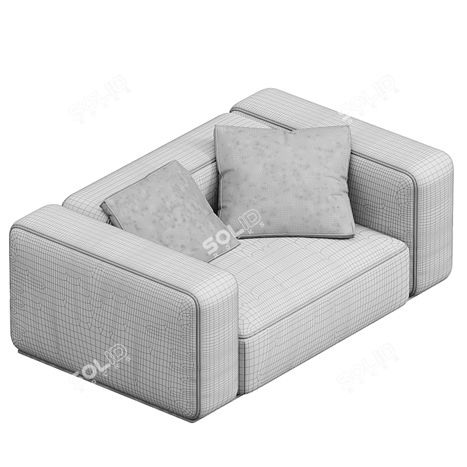 Luxurious Flexform Grandemare Sectional Sofa 3D model image 3