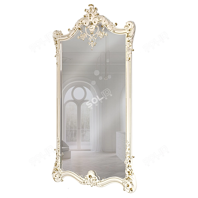 Versailles Carved Mirror Frame 3D model image 1