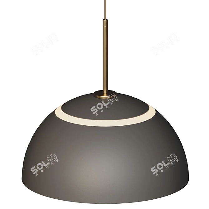 Two-Light Metal Pendant Light 3D model image 3