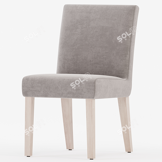 Elegant Taupe Dining Chair Set 3D model image 2