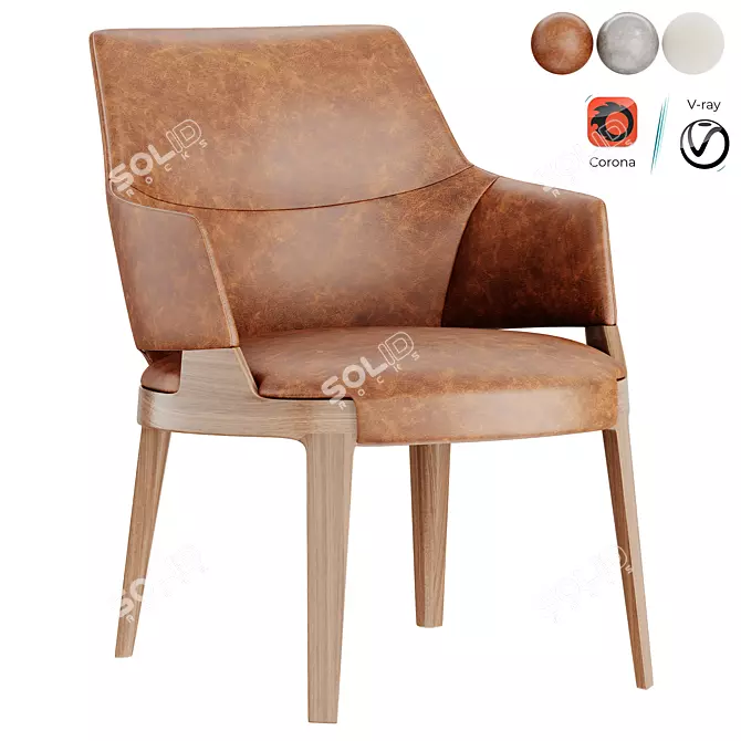 Modern Velis Lounge Armchair - 3D Model 3D model image 1