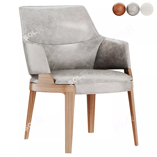 Modern Velis Lounge Armchair - 3D Model 3D model image 2