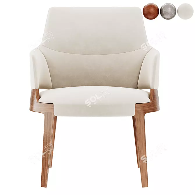 Modern Velis Lounge Armchair - 3D Model 3D model image 4