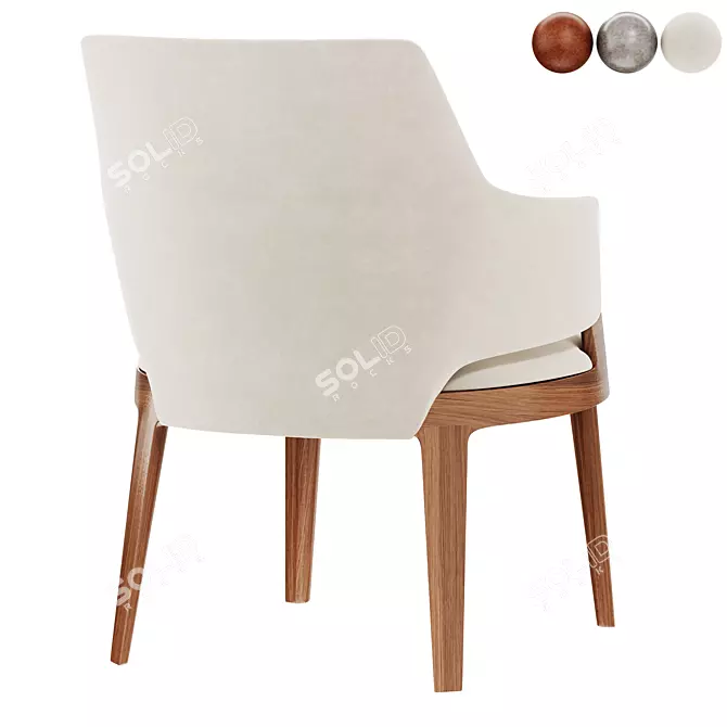 Modern Velis Lounge Armchair - 3D Model 3D model image 5