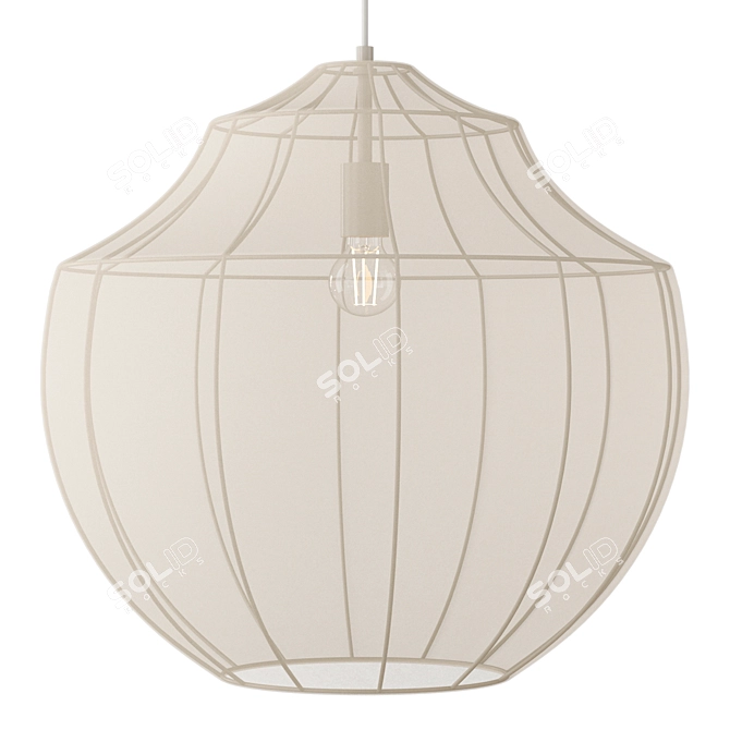 Elegance in Cream: Mesh Pendant 3D model image 1